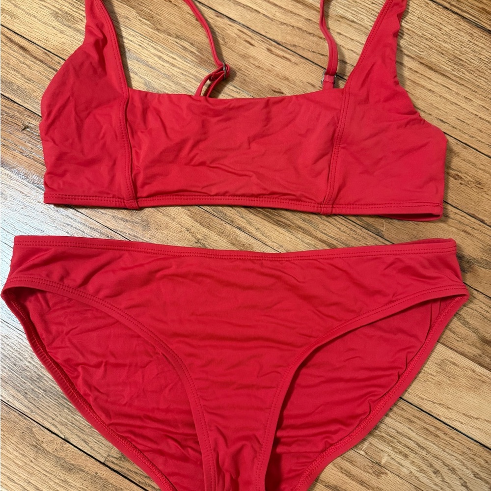 Andie Swim Red Bikini Size M Classic Flattering High Quality Swim